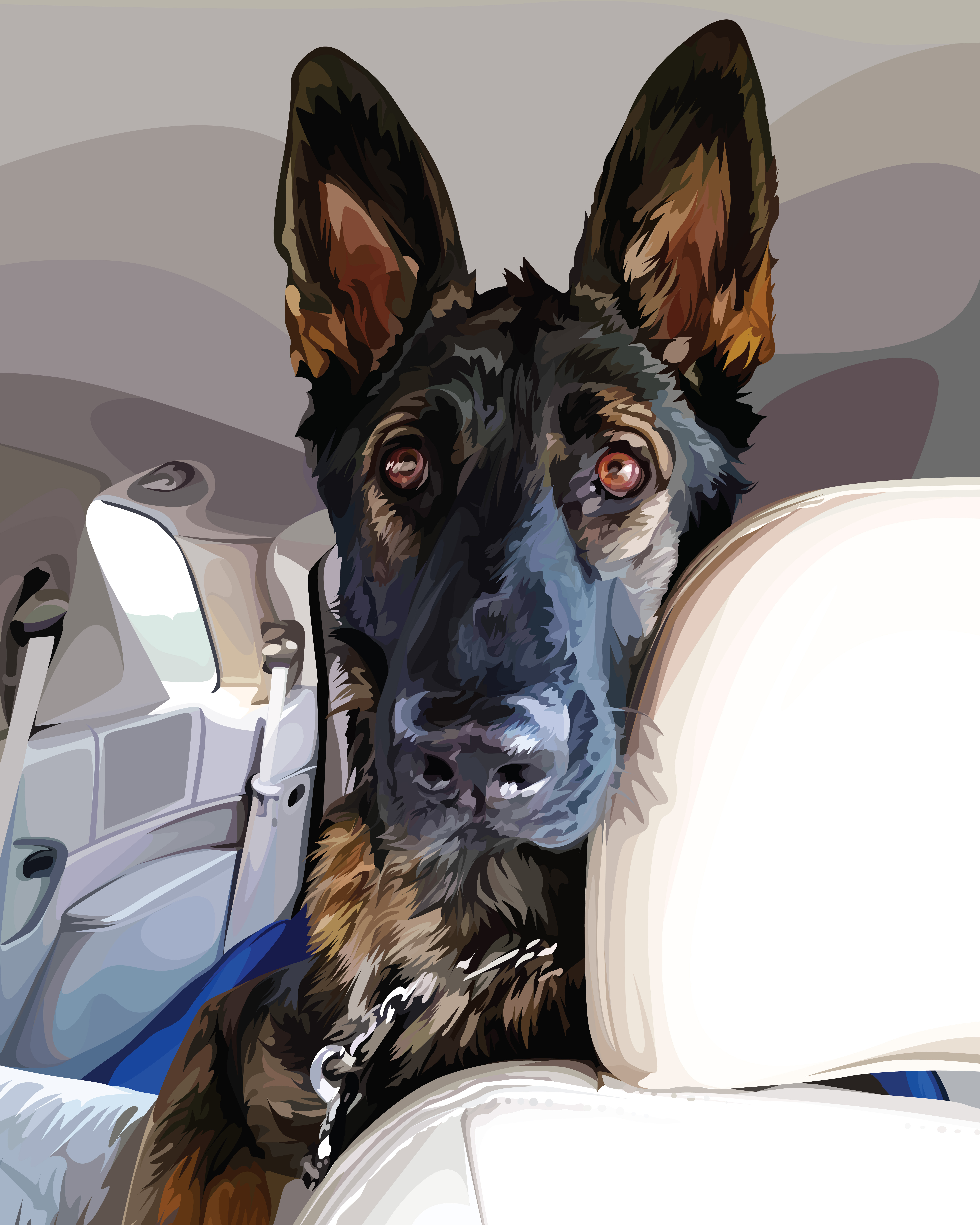 German Sheperd Illustration