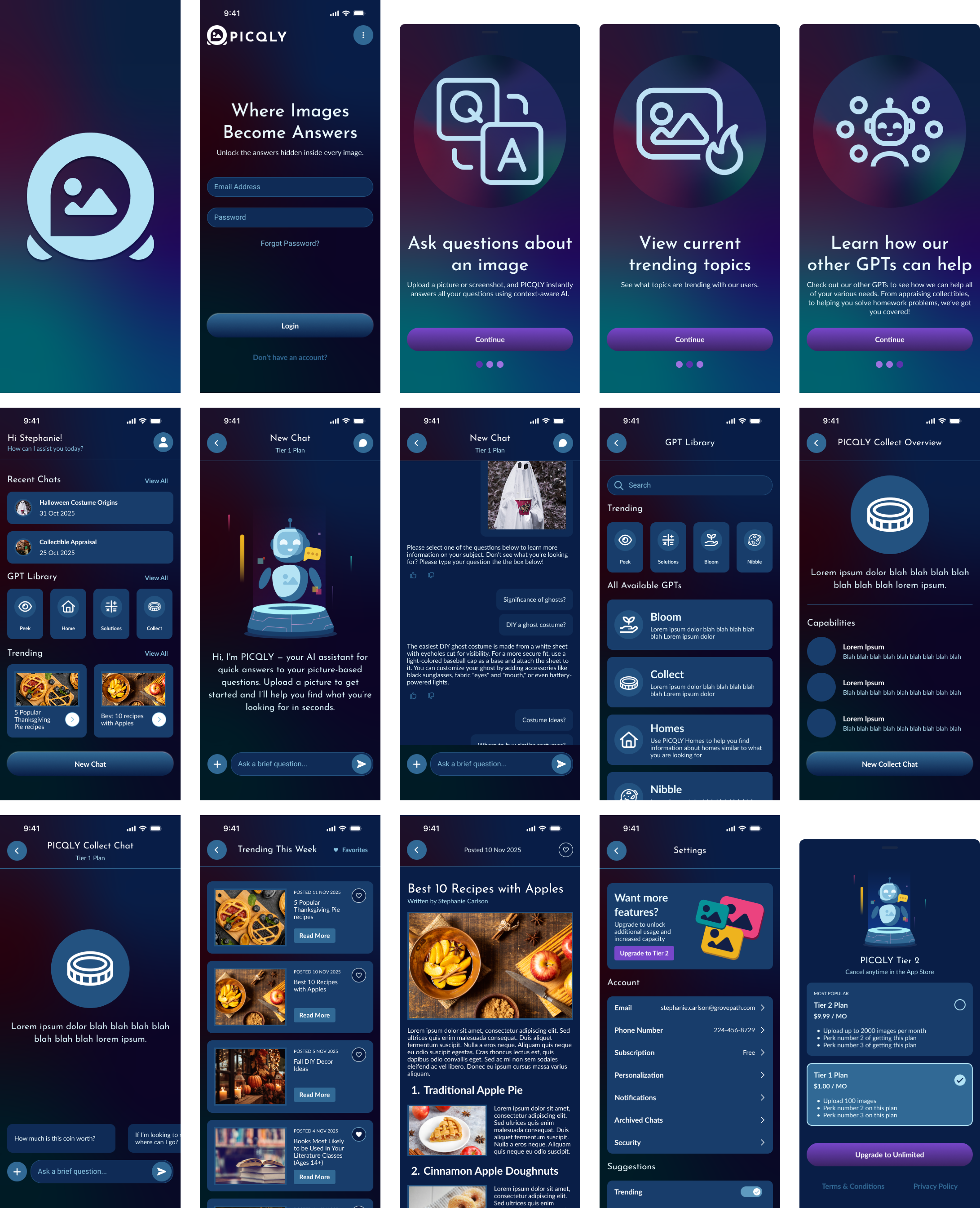 Hi-Fi Prototype Screens